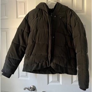 Xs free people black Sherpa hood jacket